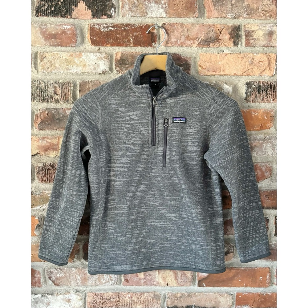 Patagonia Kids Grey Quarter Zip Pullover Fleece Sweatshirt